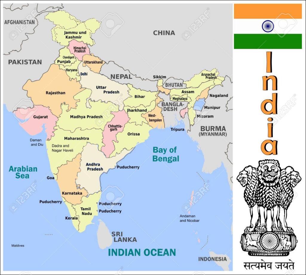 India Administrative Divisions Royalty Free Cliparts, Vectors, And ...